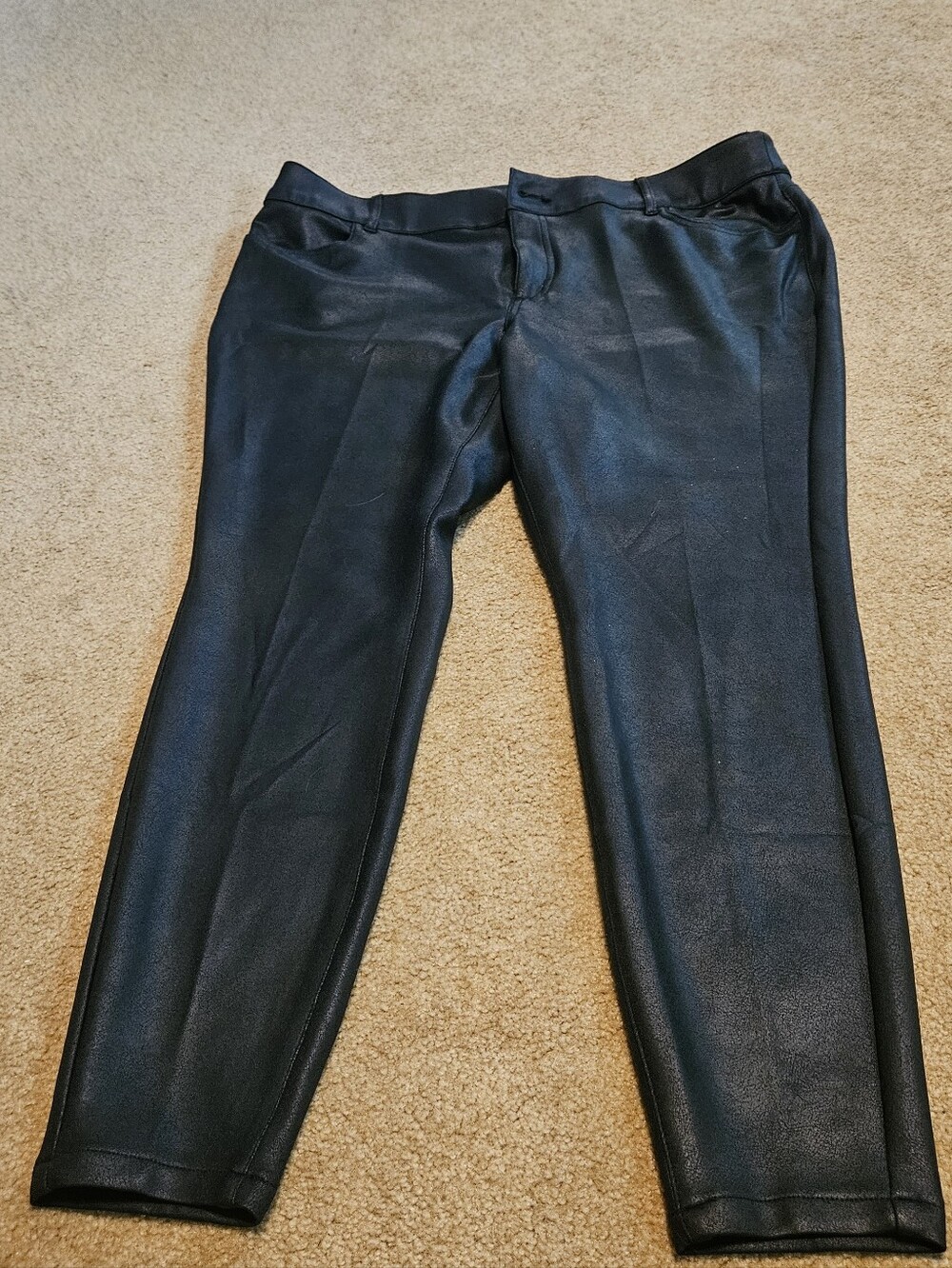 Black Faux Suede/leather Pants